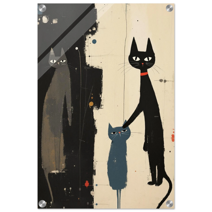 Abstract Cat Family Art Poster Print No Frame 40x60 cm 16x24″ Sleek Acrylic Print