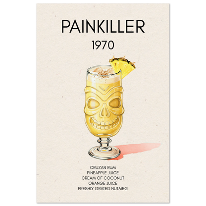 Painkiller Cocktail Bar Art Tiki Print No Frame 40x60 cm 16x24″ Museum-Quality Matte Paper Poster