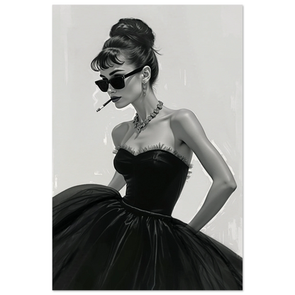 Audrey Hepburn Smoking Fashion Art Print No Frame 40x60 cm 16x24″ Museum-Quality Matte Paper Poster