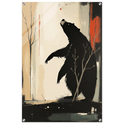 Abstract Bear Wildlife Art Print 60x90 cm 24x36″ Sleek Acrylic Print No Frame