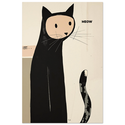 Quirky Modern Cat Art Poster Print 60x90 cm 24x36″ Premium Matte Paper Poster No Frame
