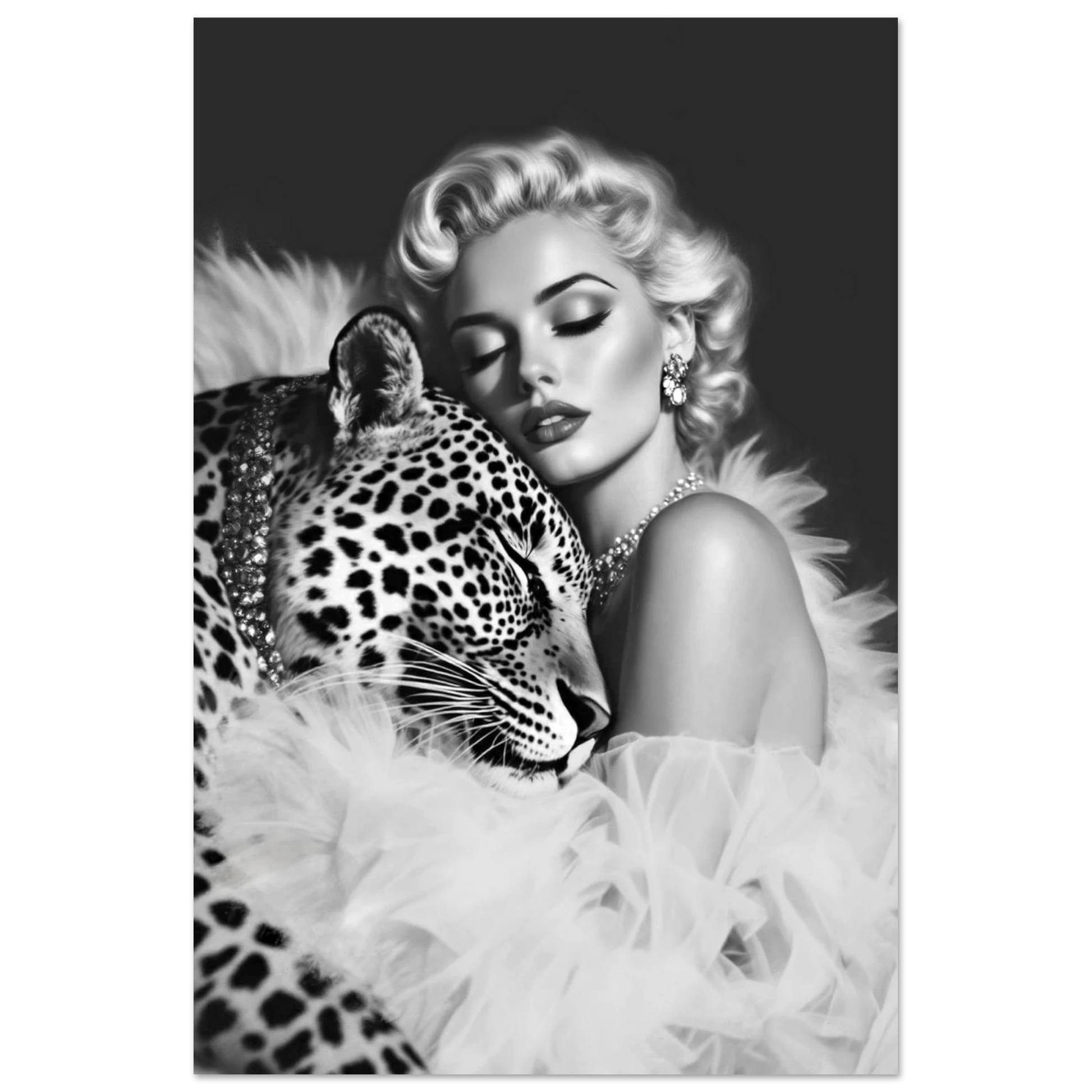 Marilyn Monroe Glam Leopard Art Print No Frame 40x60 cm 16x24″ Premium Matte Paper Poster