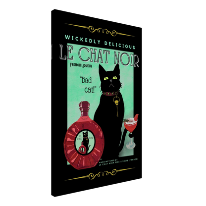 Black Cat Cocktail French Art Deco Print 30x45 cm 12x18″ Sleek Acrylic Print No Frame