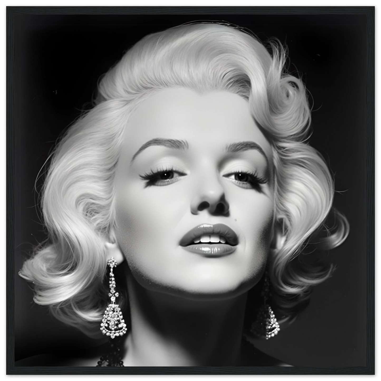 Marilynn Monroe Art Print Black Wood Frame 50x50 cm 20x20″ Premium Matte Paper Wooden Framed Poster