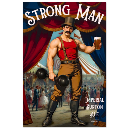 Vintage Victorian Circus Strongman Ale Art Print No Frame 30x45 cm 12x18″ Premium Matte Paper Poster
