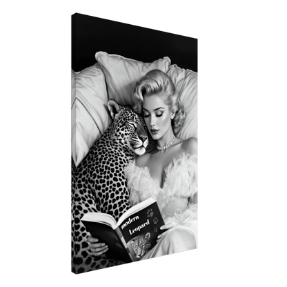 Hollywood Starlet Leopard Cat Art Print 60x90 cm 24x36″ Gallery Wrapped Canvas No Frame