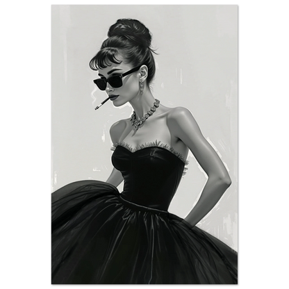 Audrey Hepburn Smoking Fashion Art Print No Frame 60x90 cm 24x36″ Museum-Quality Matte Paper Poster