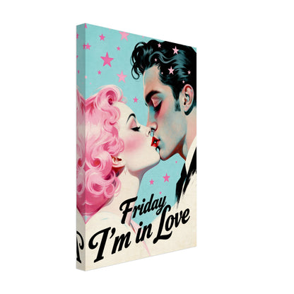 Friday I'm In Love - Retro Romantic Art Print 24x36″ Premium Matte Framed Poster - Black Wood