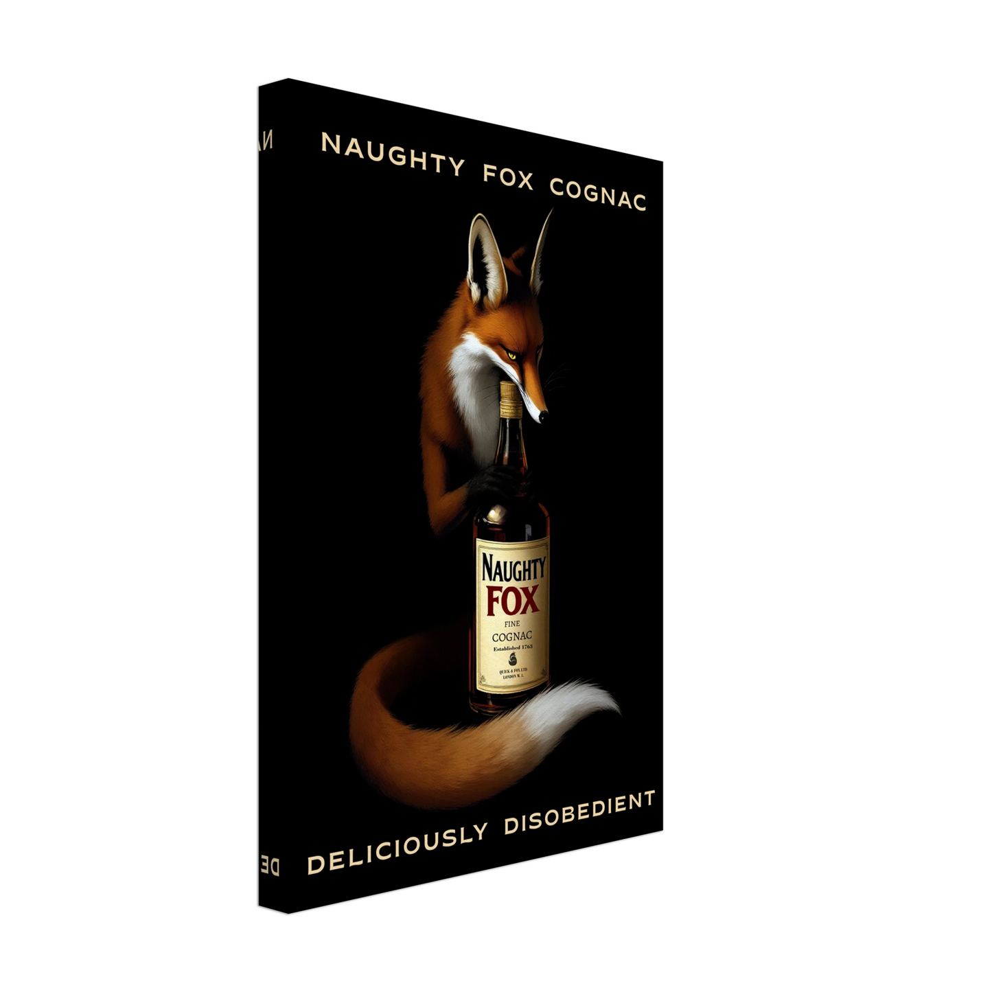 Fox Cognac Cocktail Bar Art Print No Frame 30x45 cm 12x18″ Gallery Wrapped Canvas