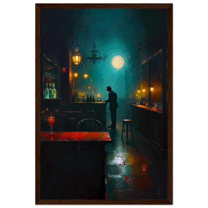 Speakeasy Bootleg Prohibition Bar Art Print 30x45 cm 12x18″ Classic Matte Framed Poster Dark Brown Wood Frame