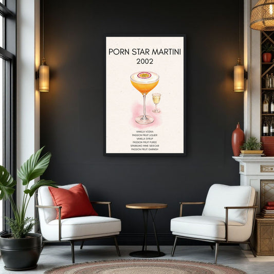 Porn Star Martini Cocktail Bar Poster Print