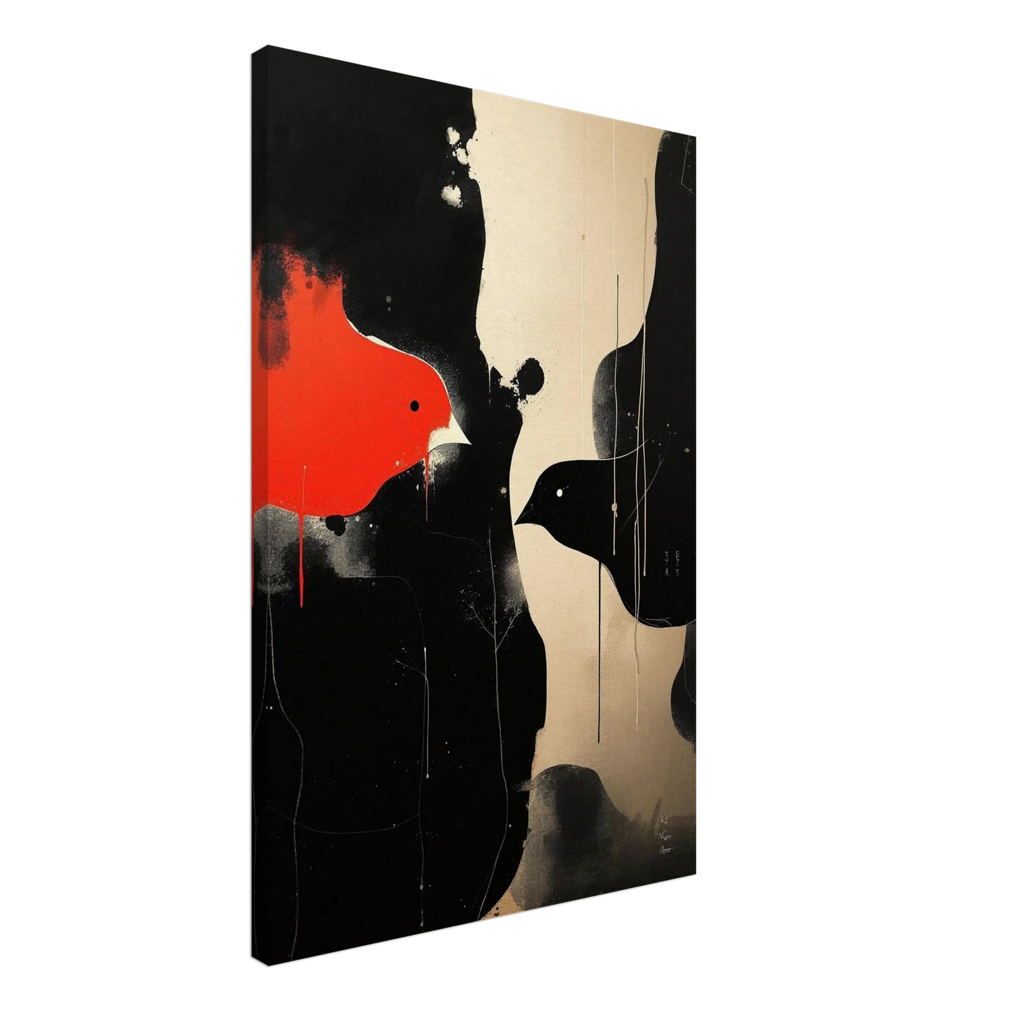 Abstract Bird Minimalist Fine Art Print 60x90 cm 24x36″ Gallery Wrapped Canvas No Frame