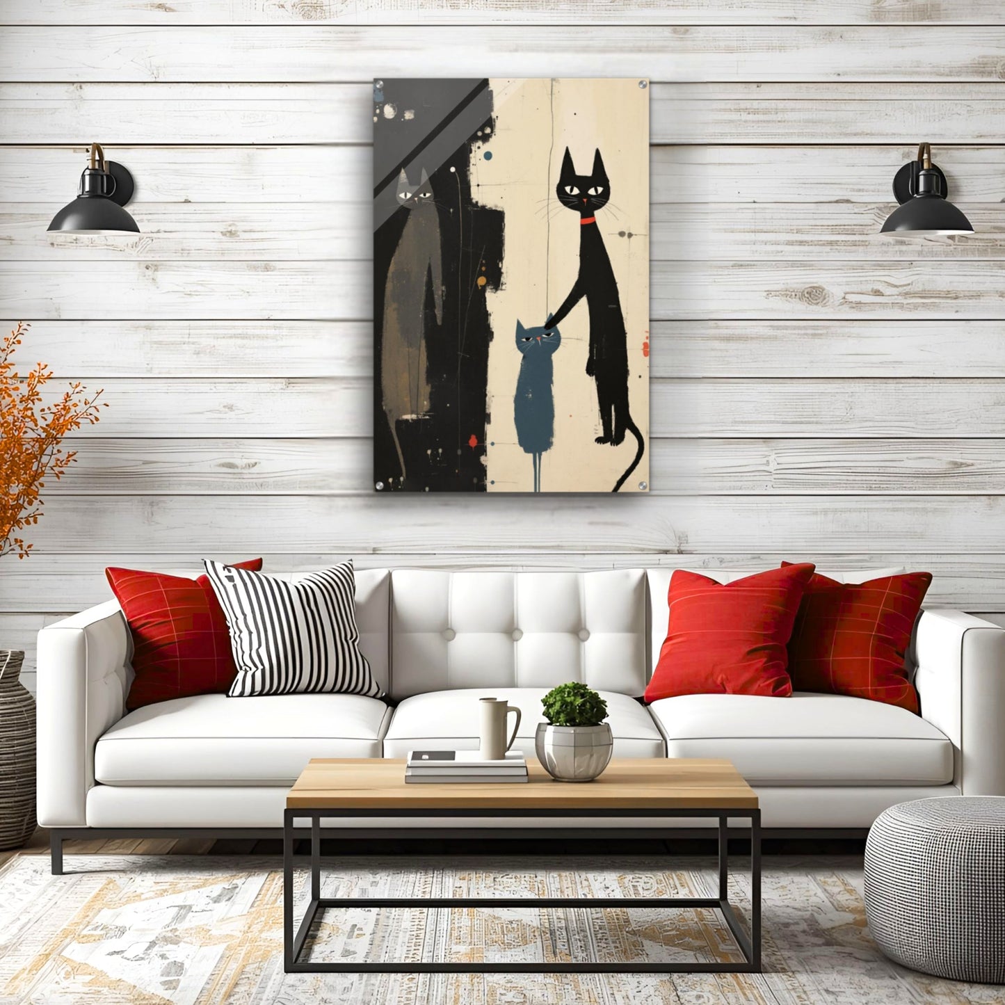 Abstract Cat Family Art Poster Print