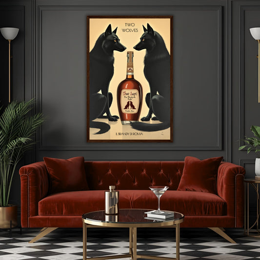 Two Wolves Italian Cocktail Bar Art Print
