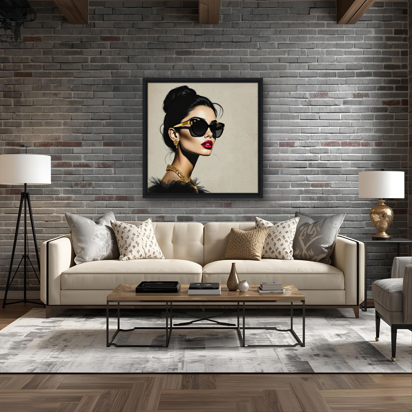 Golden Girl Chic Runway Model Art Print