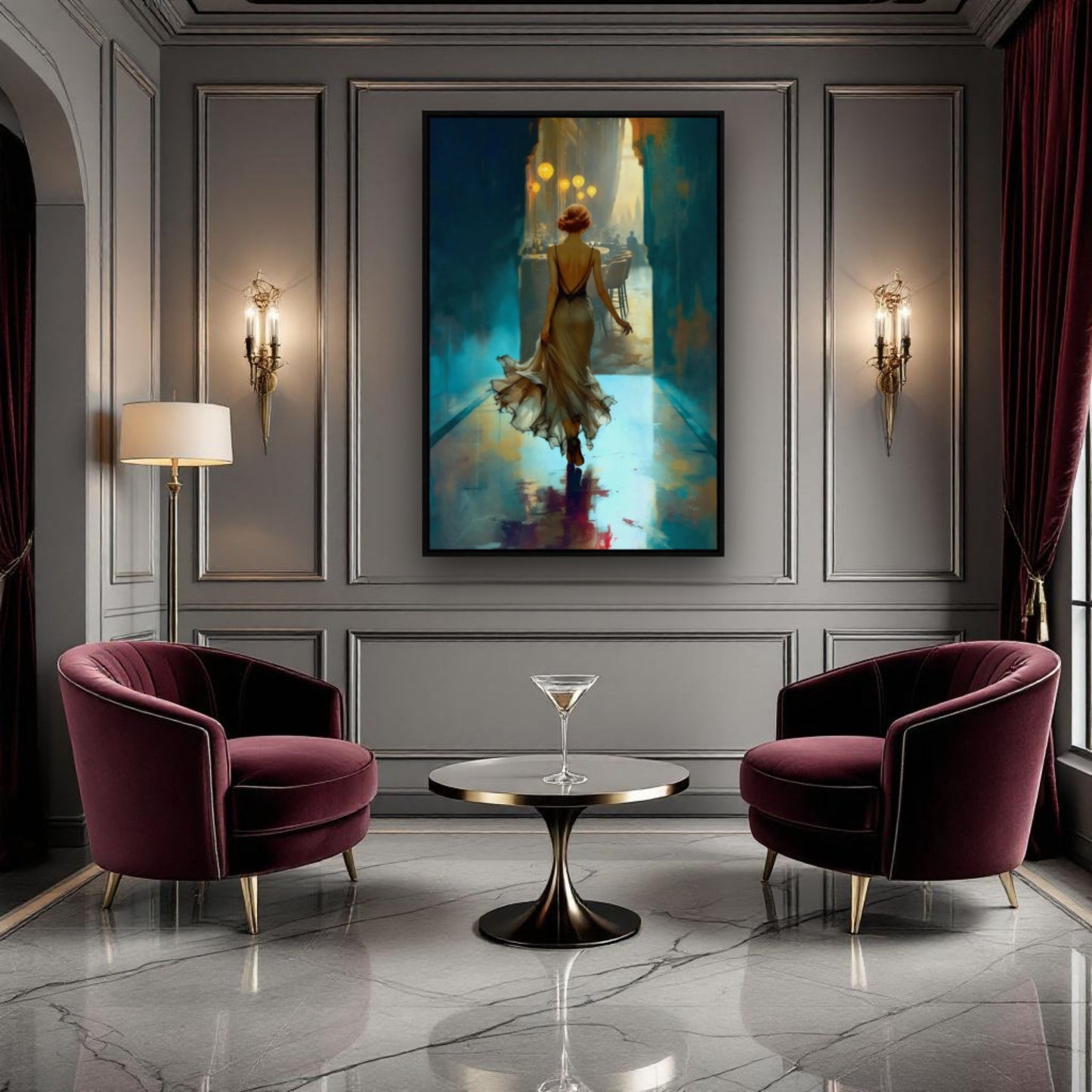 1920's Speakeasy Flapper Lounge Art Print