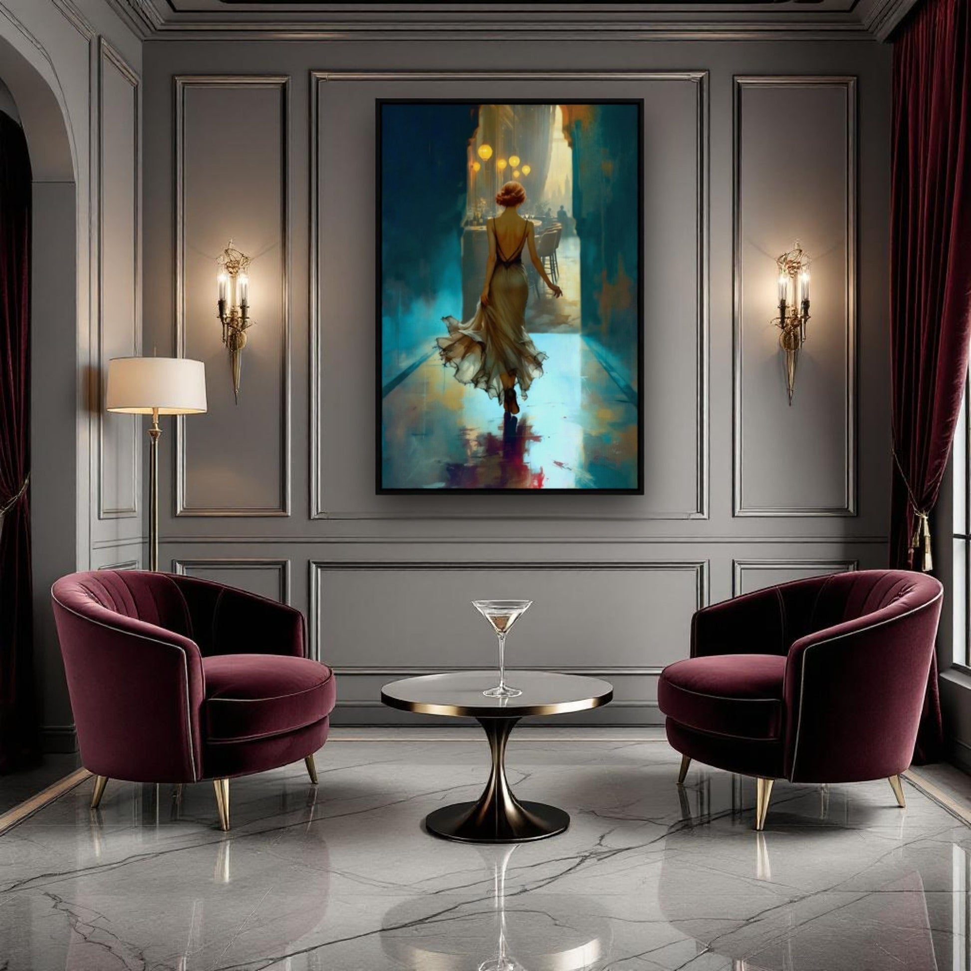 1920's Speakeasy Flapper Lounge Art Print