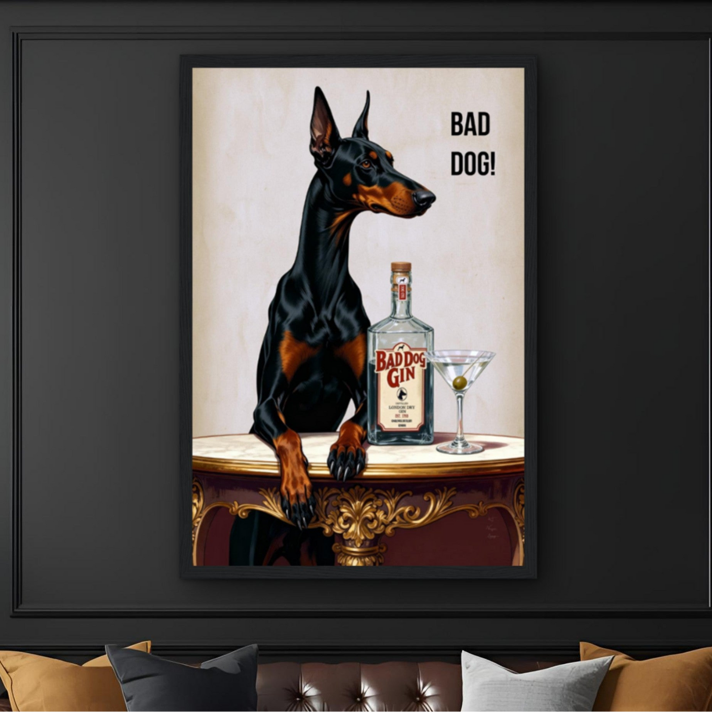 Bad Dog Gin Cocktail Bar Art Print