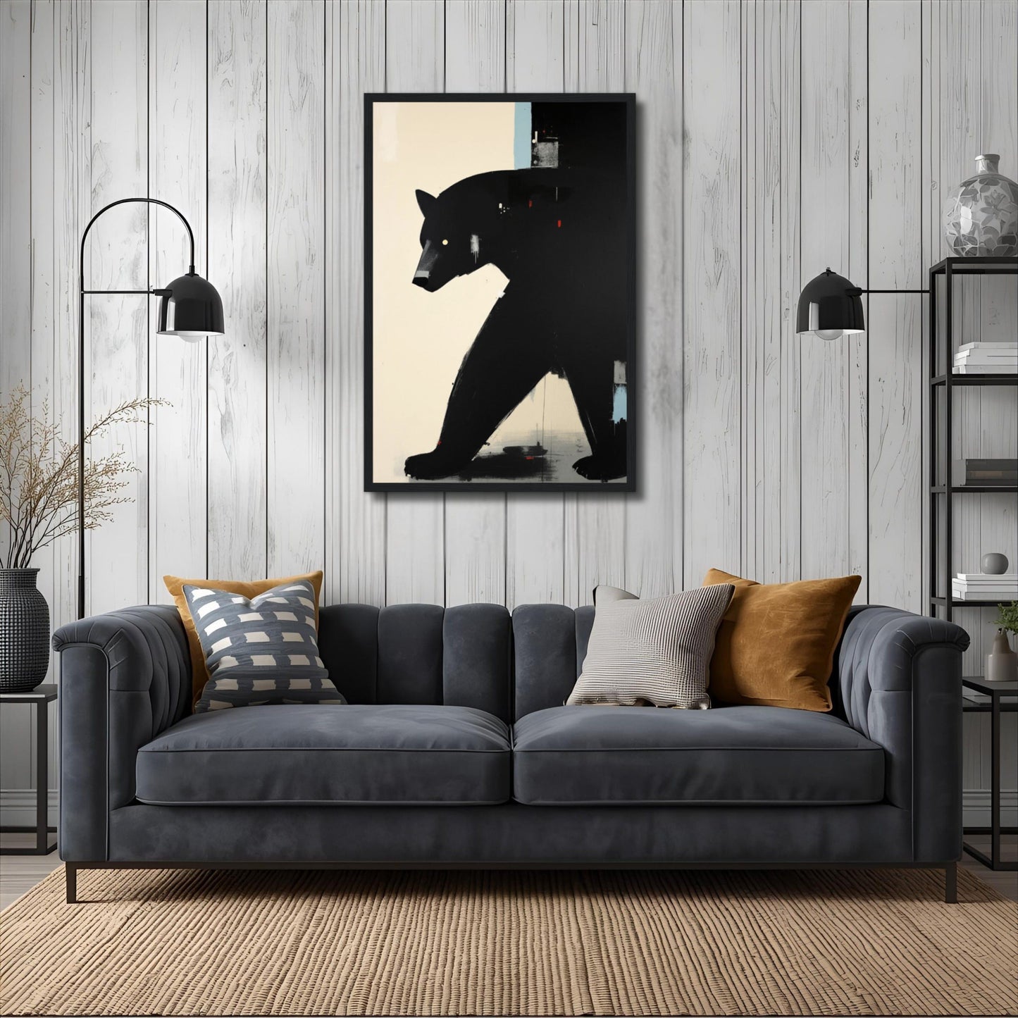 Abstract Black Bear Art Poster Print