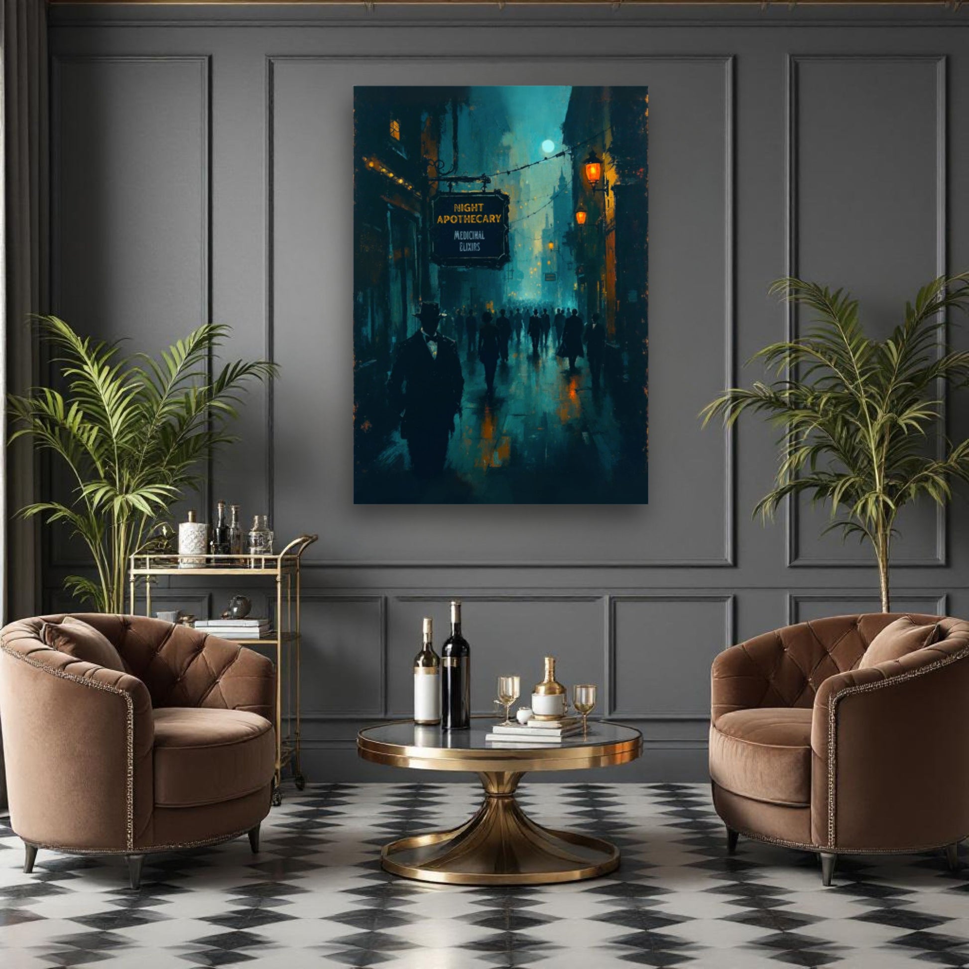 Prohibition Speakeasy Moody Nightlife Art Print
