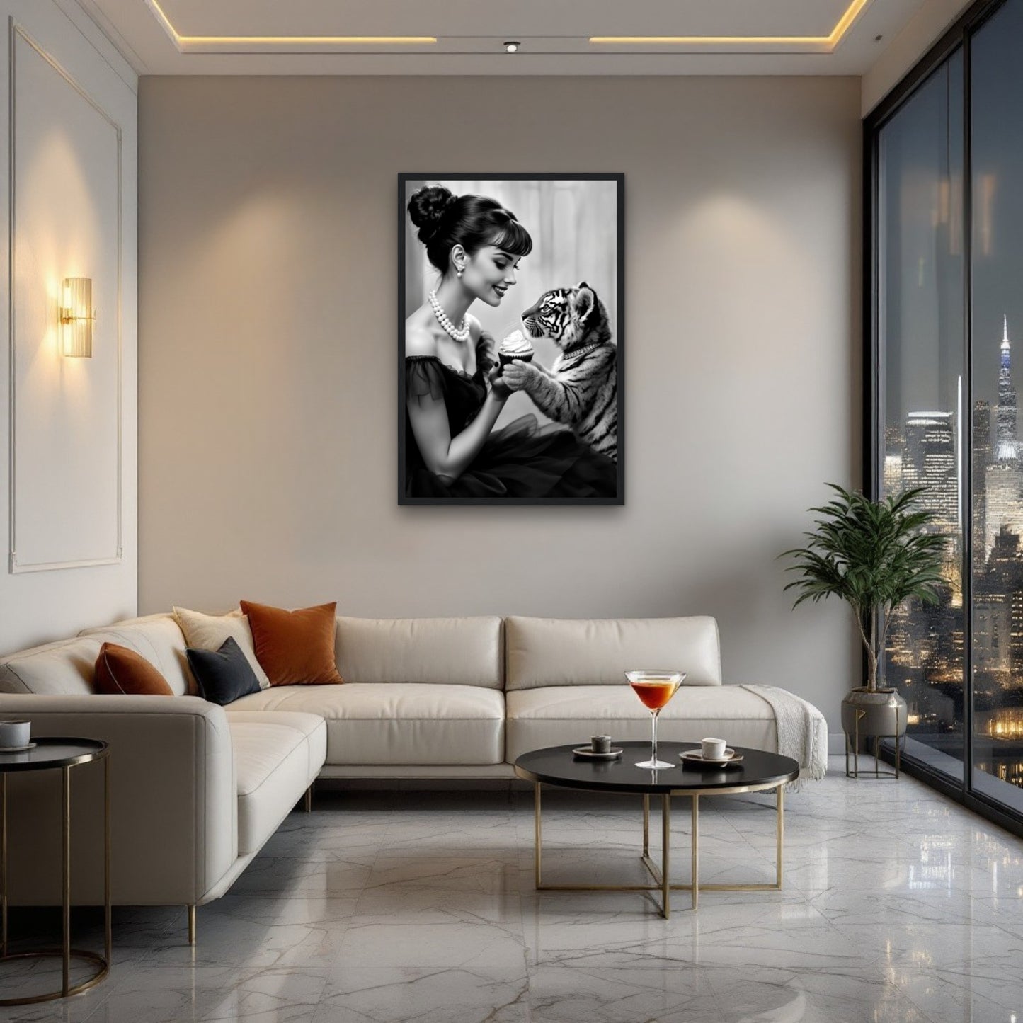 Audrey Hepburn Tiger Cub Art Print