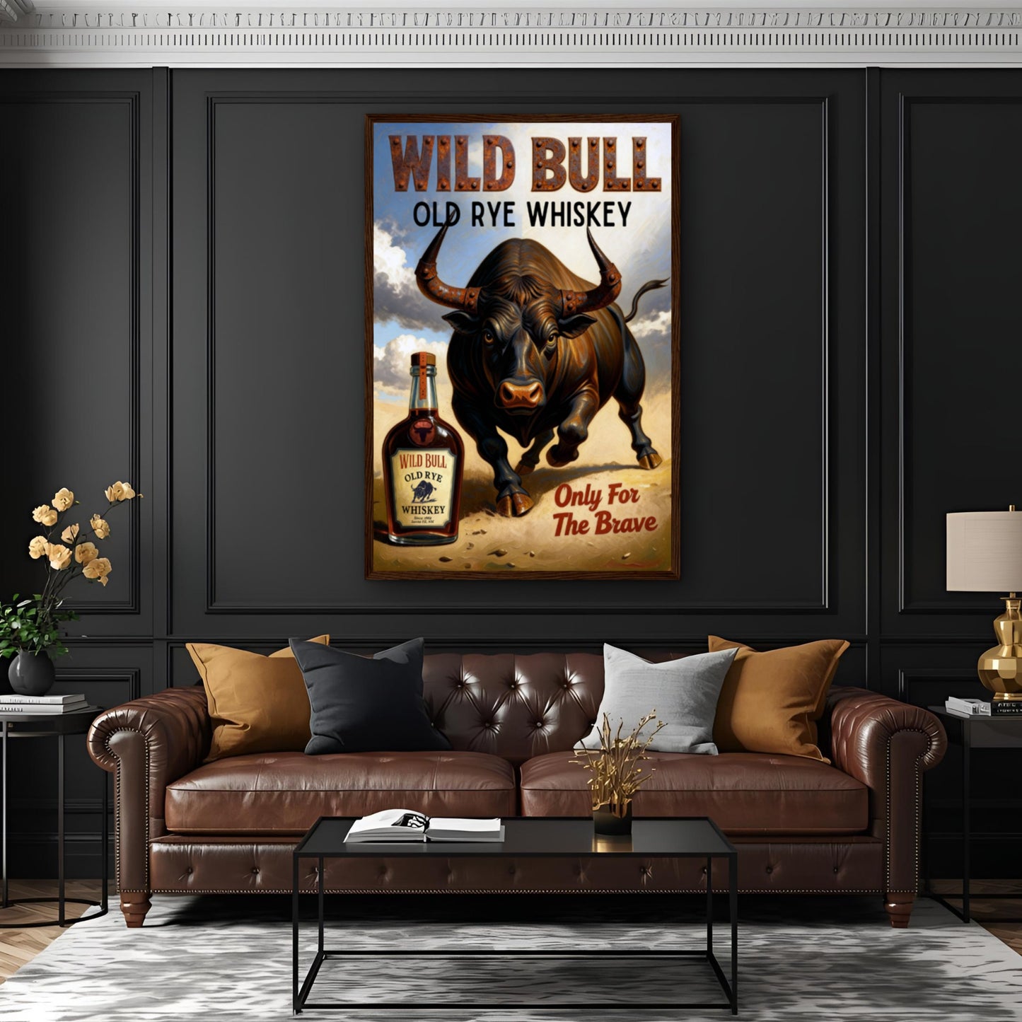 Wild Bull Old West Rye Whiskey Poster Print