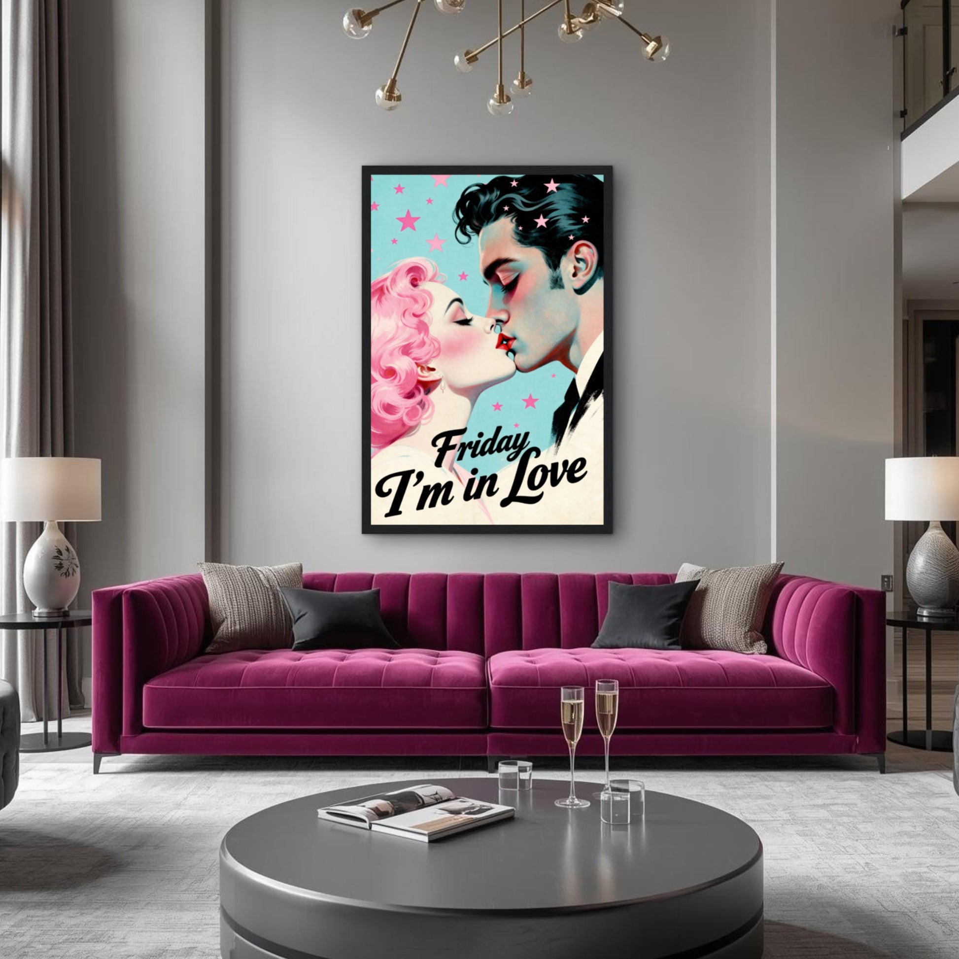 Friday I'm In Love - Retro Romantic Art Print