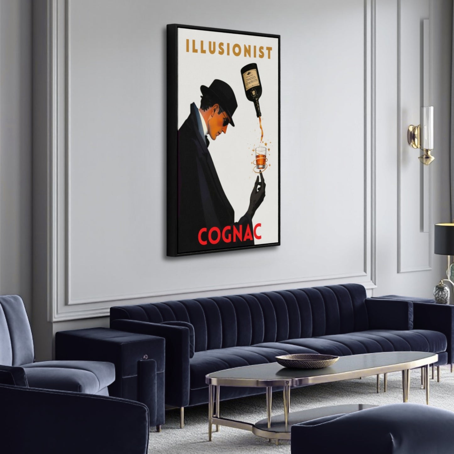 Vintage Illusionist Cognac Cocktail Bar Poster Print