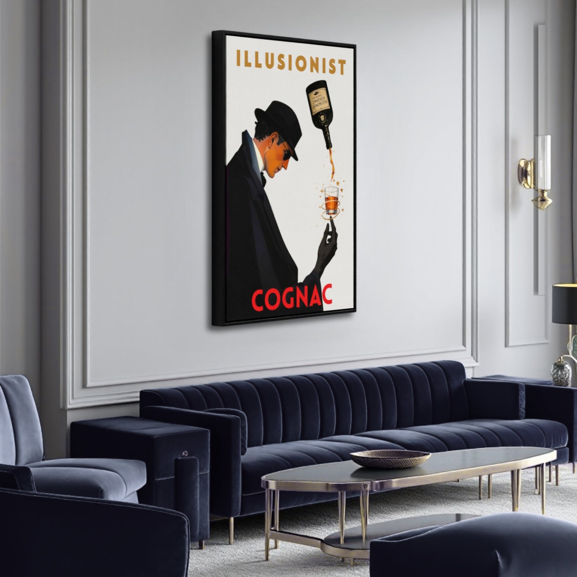 Vintage Illusionist Cognac Cocktail Bar Poster Print
