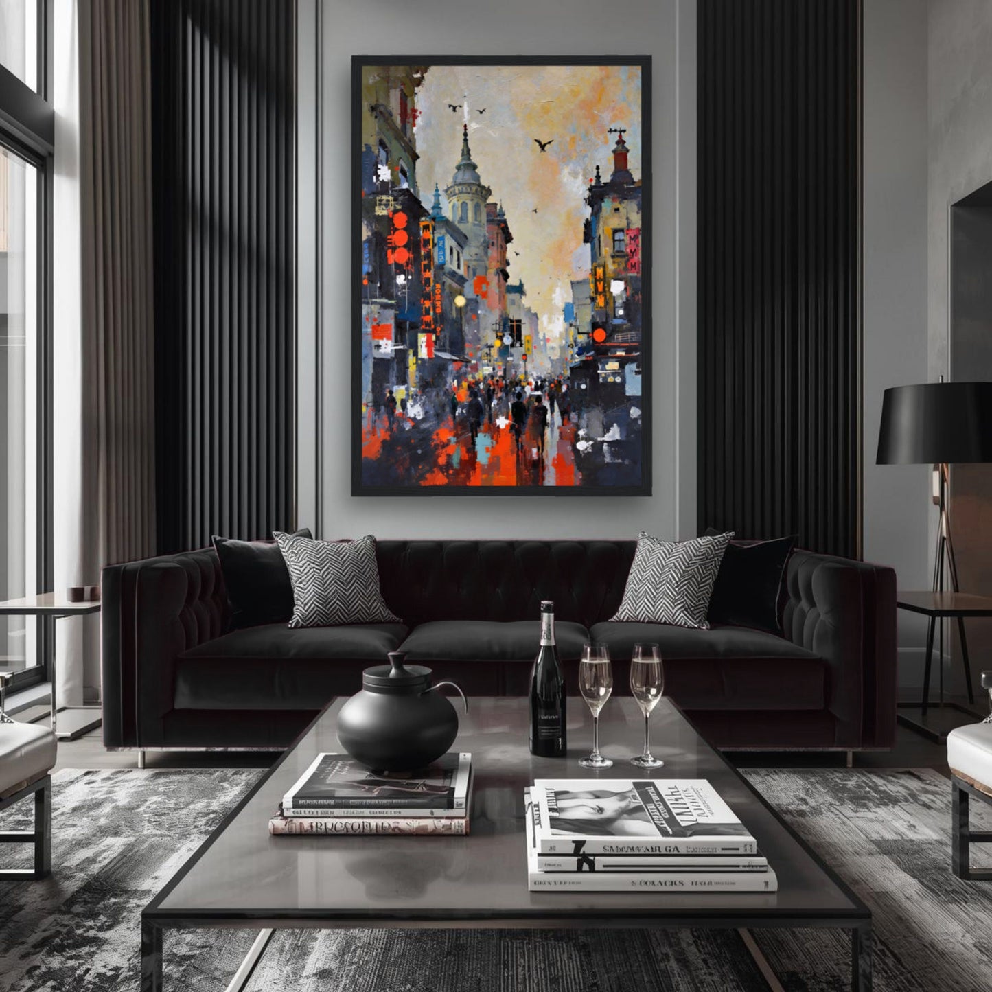 Gothic City Street Art Print - European Cityscape