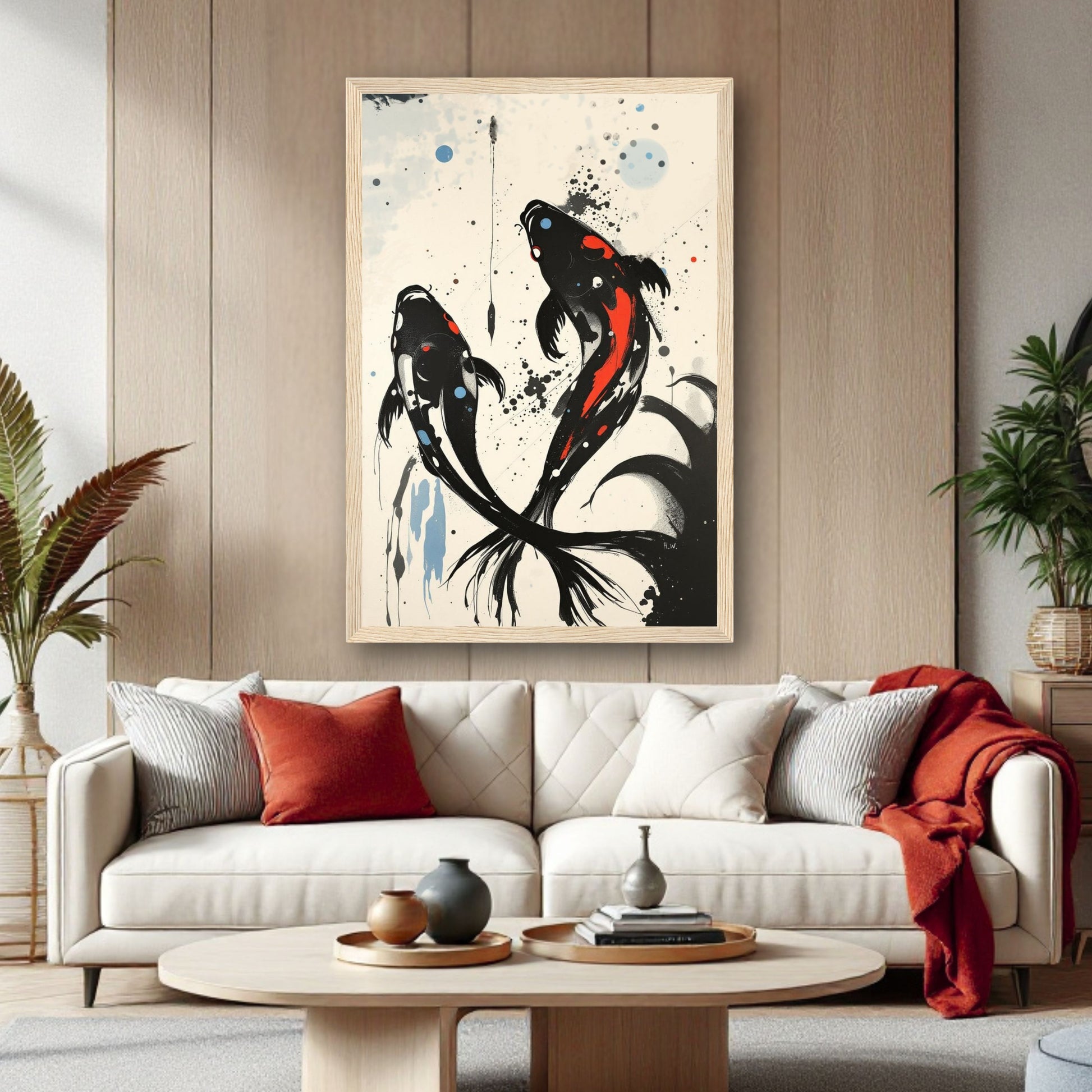 Modern Koi Fish Ocean Art Print