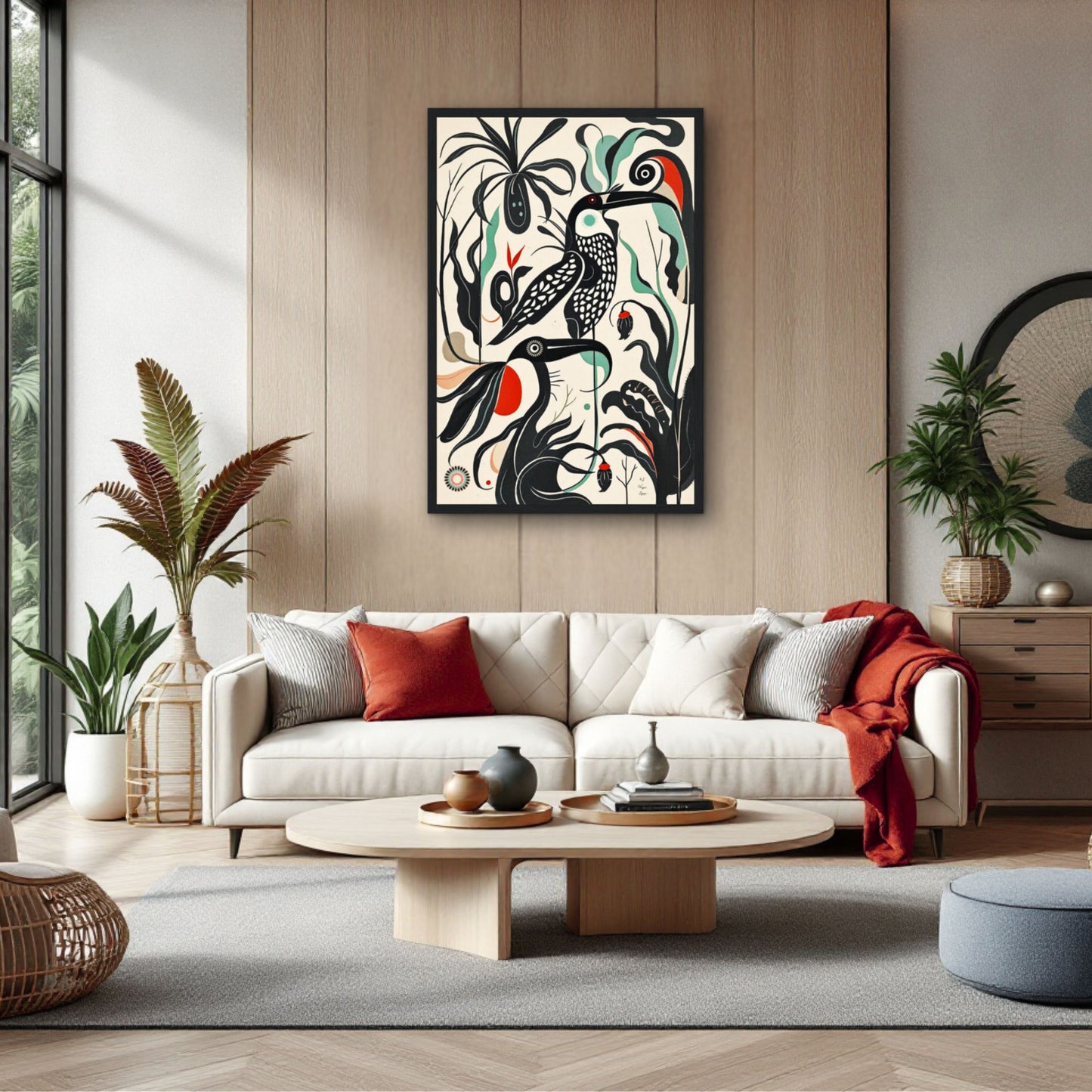 Mid-Century Modern Tropical Bird Art Print