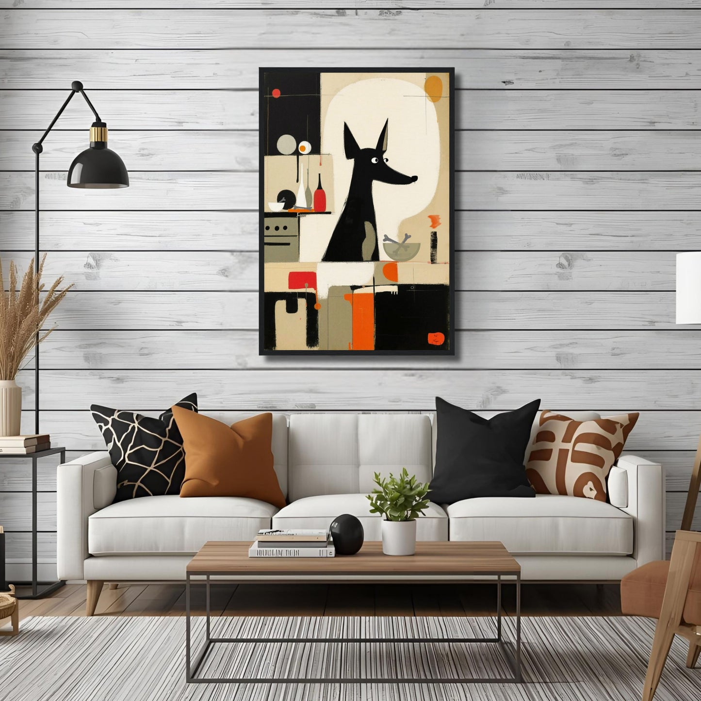 Modern Quirky Abstract Dog Art Print
