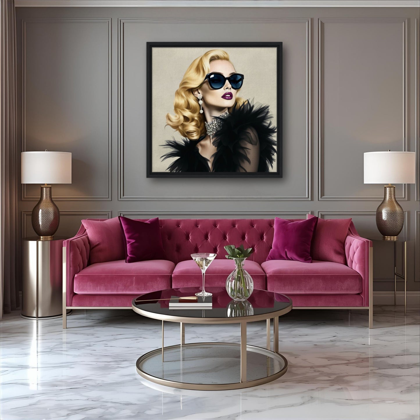 Blonde Bombshell Fashion Model Art Print