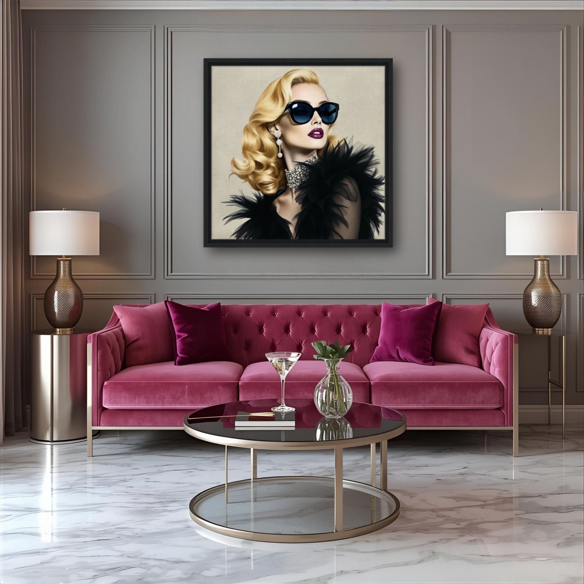 Blonde Bombshell Fashion Model Art Print