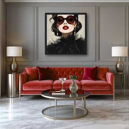 Paris Glam 80s Fashion Model Art Print