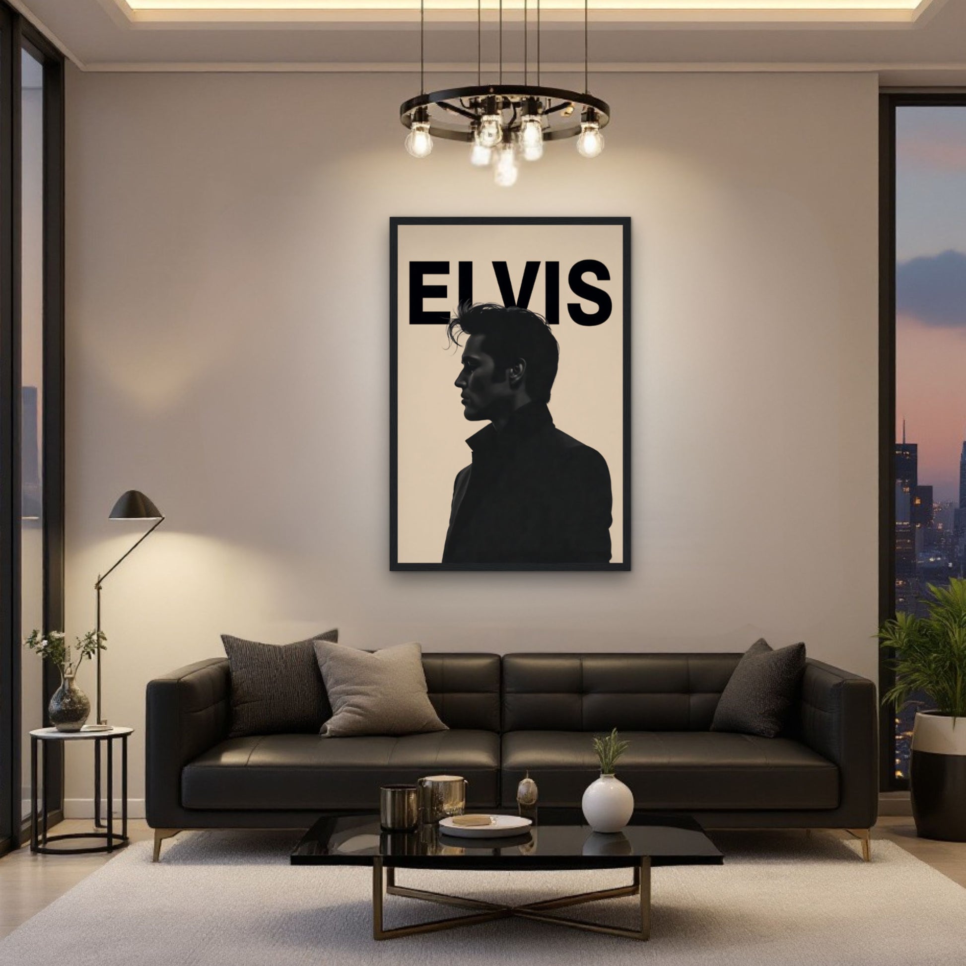 Young Elvis Presley Silhouette Art Print