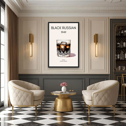 Black Russian Cocktail Bar Art Print