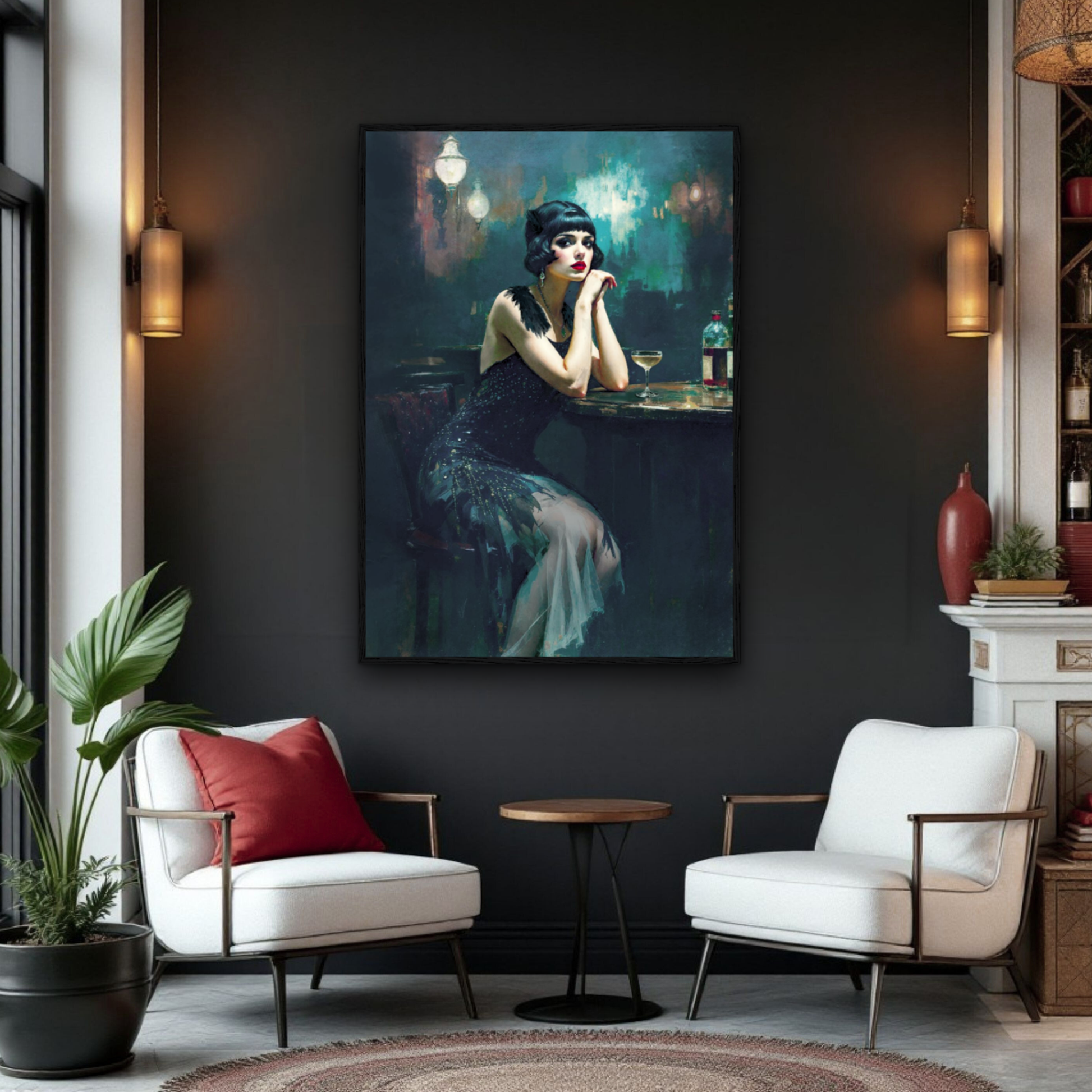 Jazz Age Speakeasy Flapper Art Print