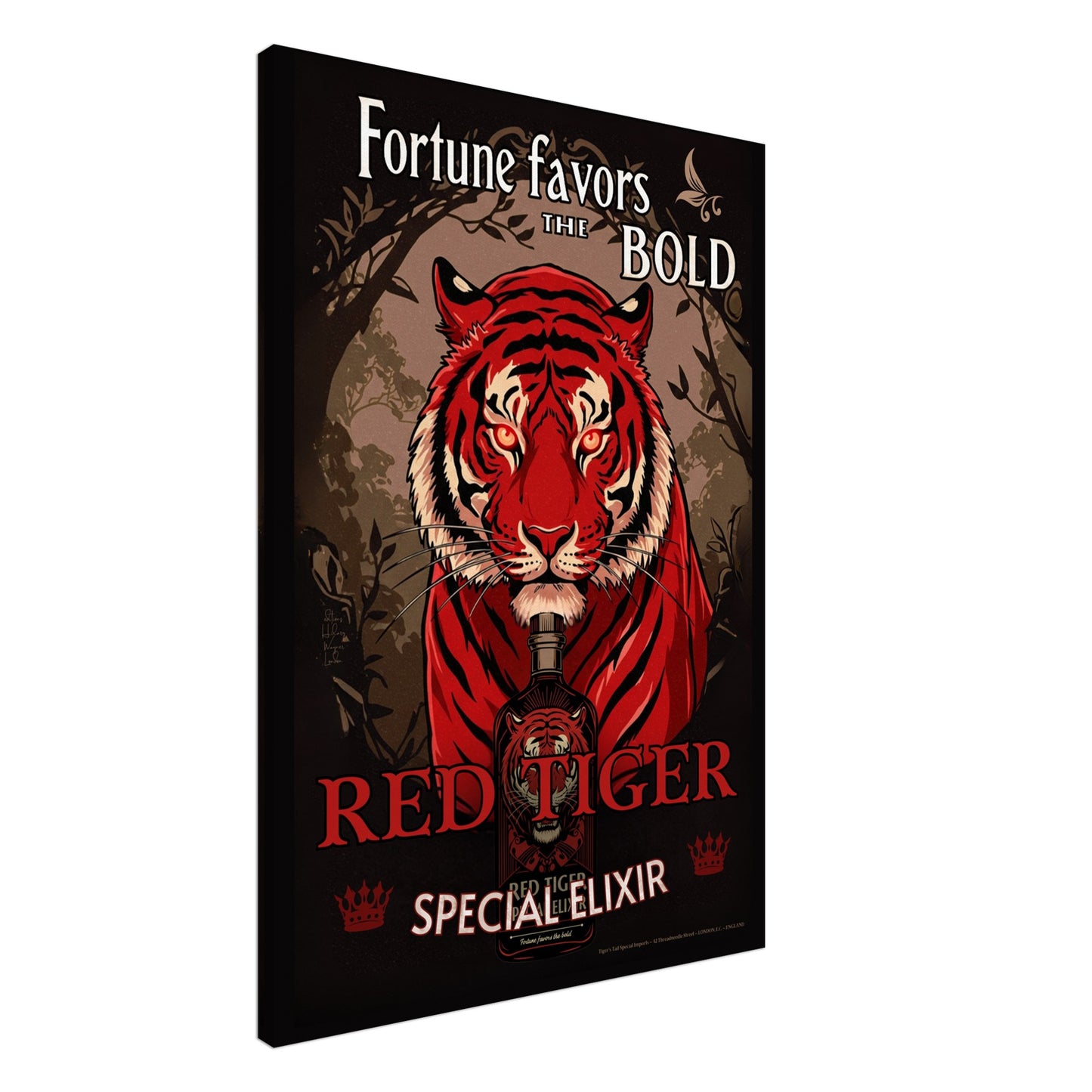 Tiger Cocktail Bar Art Poster Print 70x100 cm 28x40″ Sleek Acrylic Print No Frame