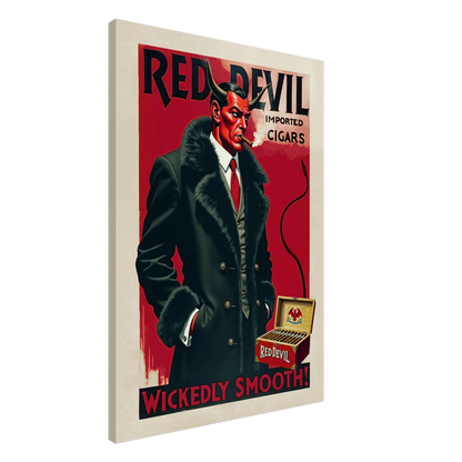 Red Devil 1920s Art Deco Cigar Art Print 70x100 cm 28x40″ Gallery Wrapped Canvas No Frame