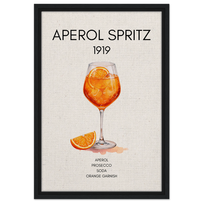 Aperol Spritz Cocktail Bar Poster Print Black Wood Frame 40x60 cm 16x24″ Framed Canvas