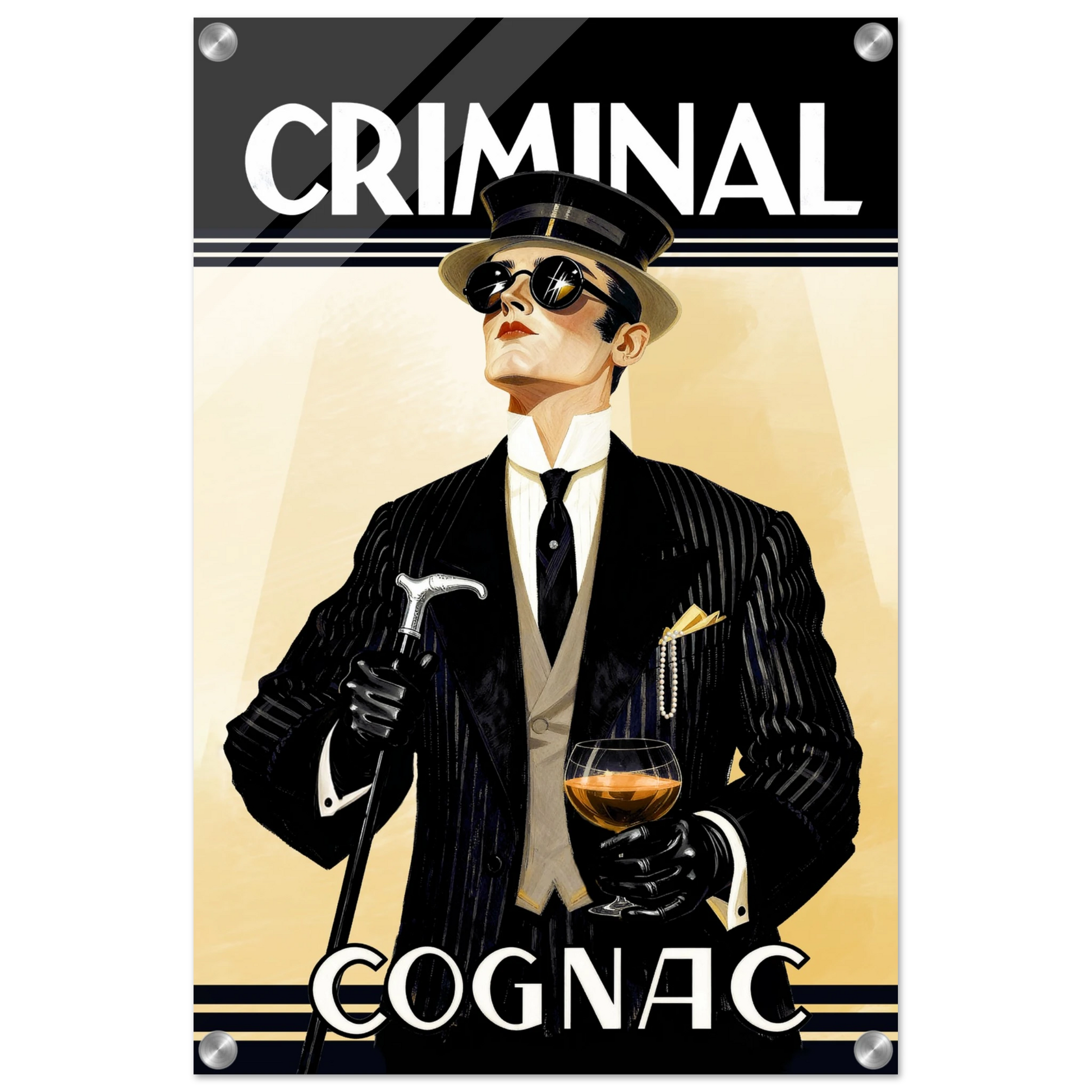 Criminal Cognac 1920s Art Deco Print 40x60 cm 16x24″ Sleek Acrylic Print