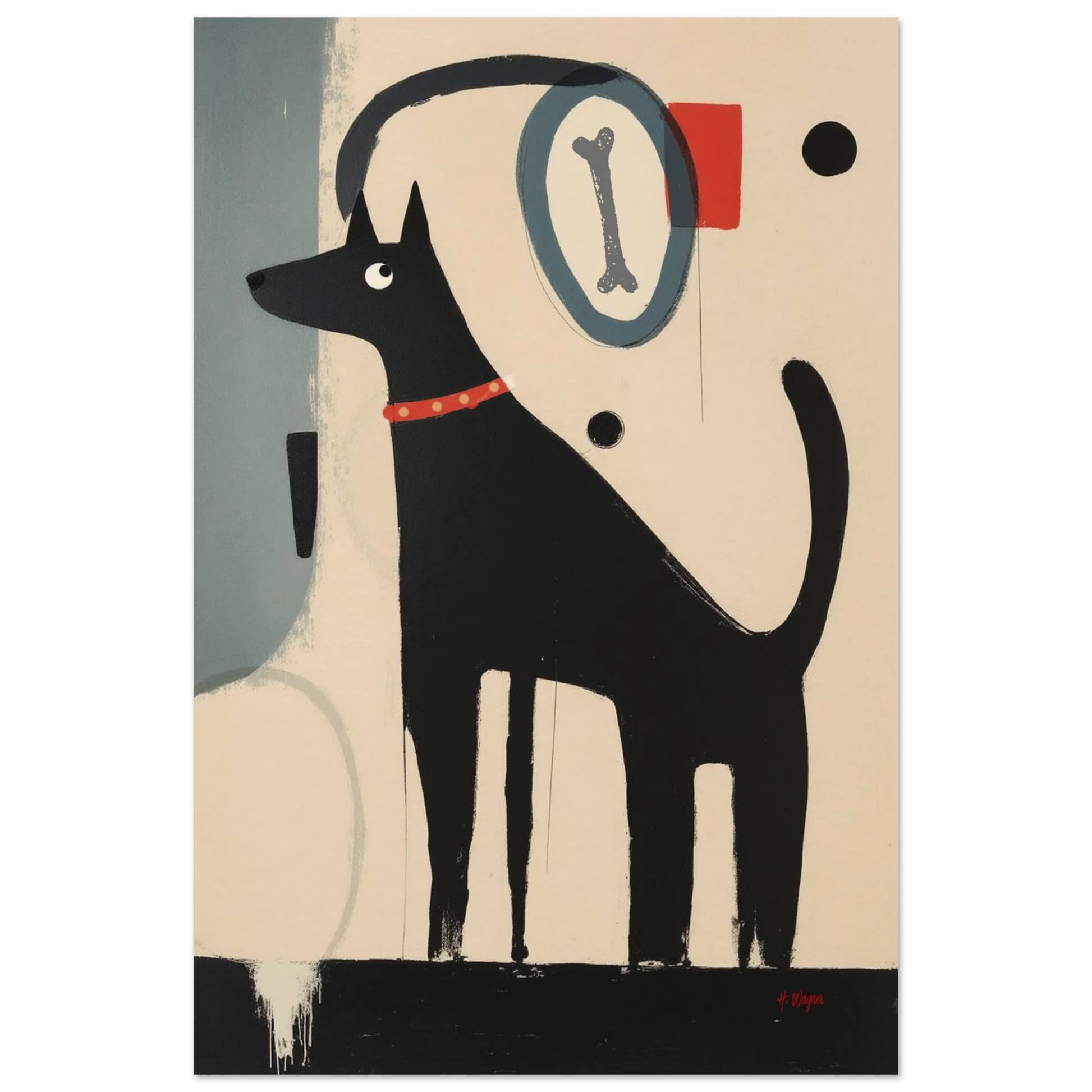 Funny Modern Dog Lover's Art Print 40x60 cm 16x24″ Museum-Quality Matte Paper Poster No Frame