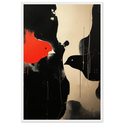 Abstract Bird Minimalist Fine Art Print 40x60 cm 16x24″ Museum-Quality Matte Paper Wooden Framed Poster White Wood Frame