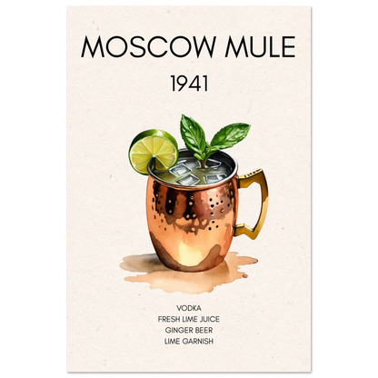 Moscow Mule Cocktail Bar Poster Print No Frame 60x90 cm 24x36″ Premium Matte Paper Poster