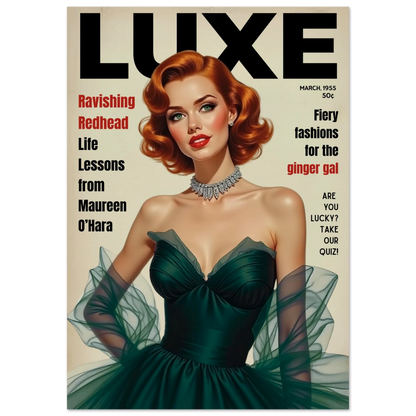 Maureen O'Hara Vintage Fashion Art Poster Print No Frame 70x100 cm 28x40″ Museum-Quality Matte Paper Poster