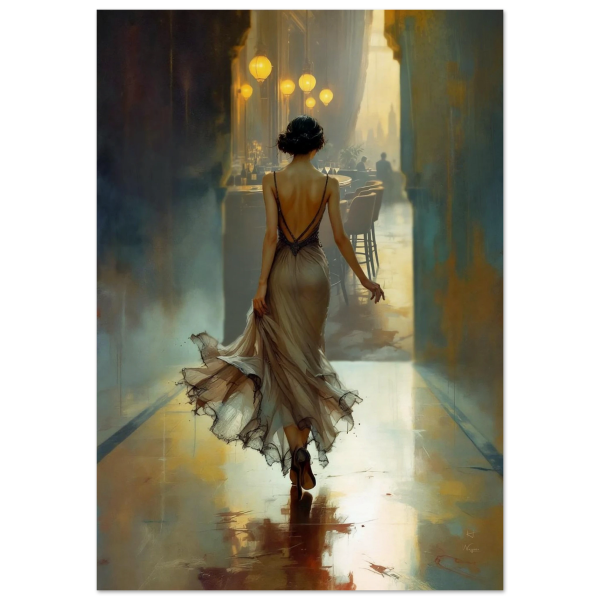 1920s Speakeasy Art Deco Flapper Print 70x100 cm 28x40″ Museum-Quality Matte Paper Poster No Frame