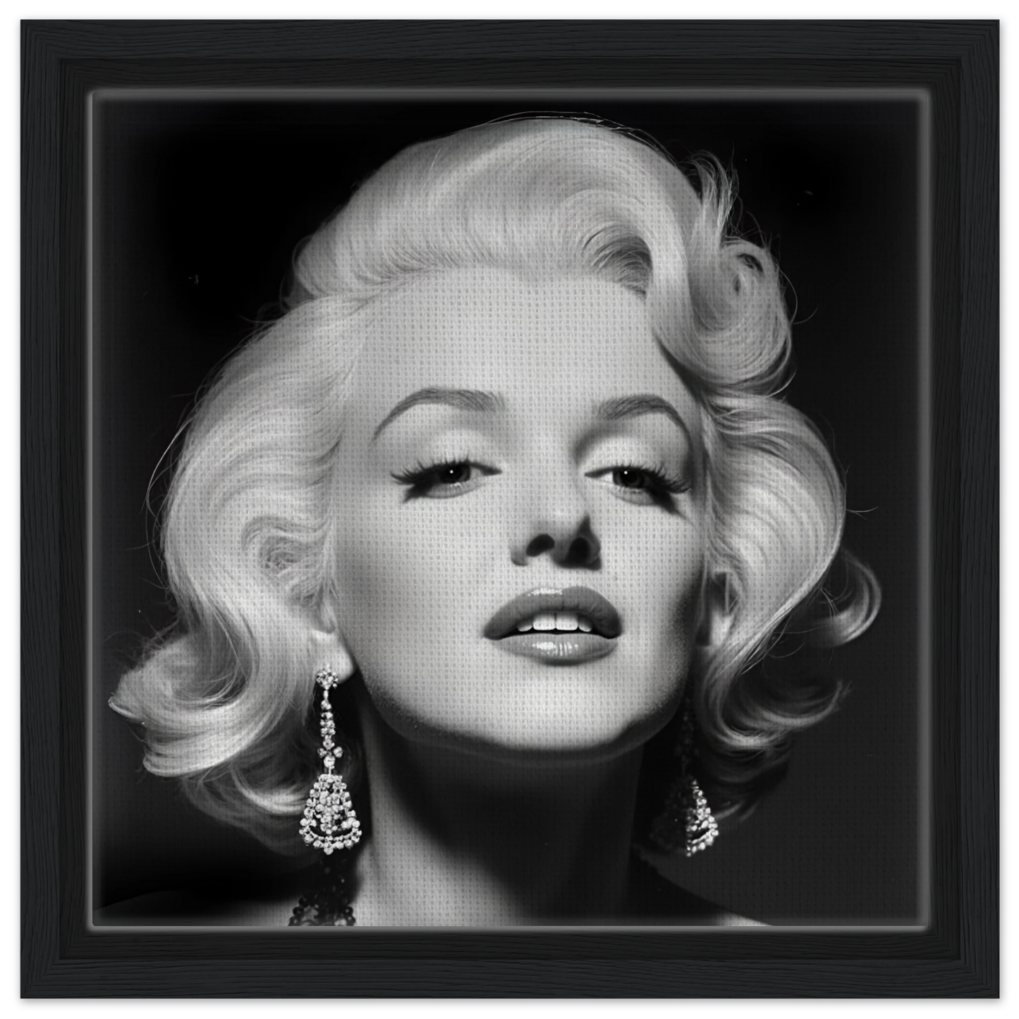 Marilynn Monroe Art Print Black Wood Frame 30x30 cm 12x12″ Framed Canvas