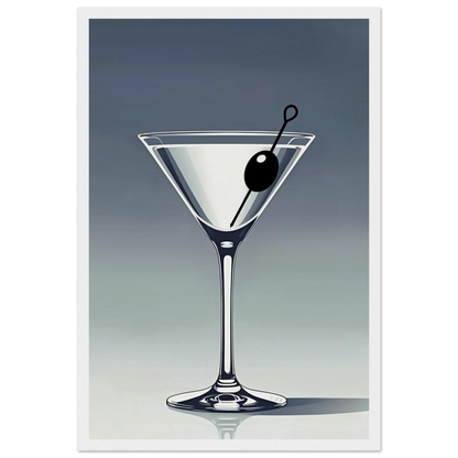 Retro Martini Lounge Cocktail Bar Art Print 30x45 cm 12x18″ Museum-Quality Matte Paper Wooden Framed Poster White Wood Frame